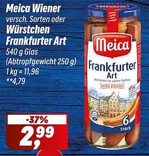 Meica Wiener oder Würstchen Frankfurter Art
