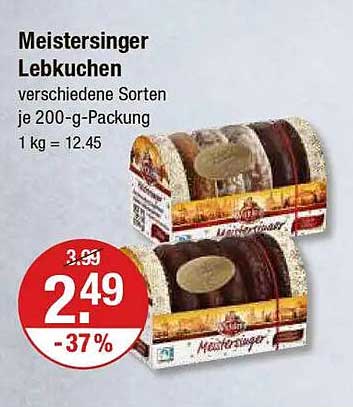 Meistersinger Lebkuchen verschiedene Sorten je 200-g-Packung