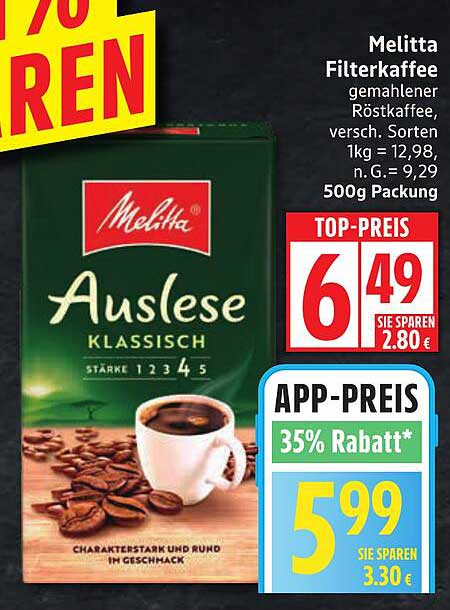 Melitta Filterkaffee Auslese Klassisch 500g