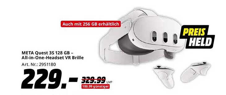 META Quest 3S 128 GB – All-in-One-Headset VR Brille