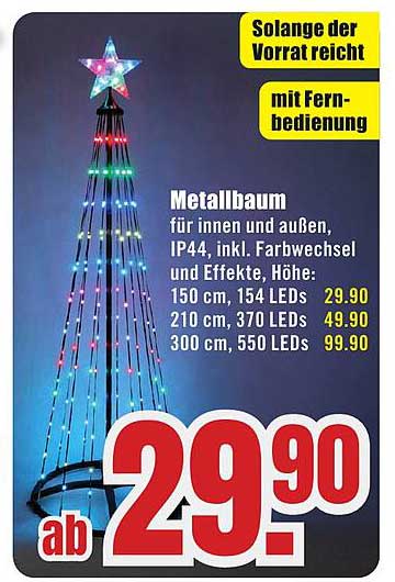 Metallbaum für innen und außen, IP44, inkl. Farbwechsel und Effekte