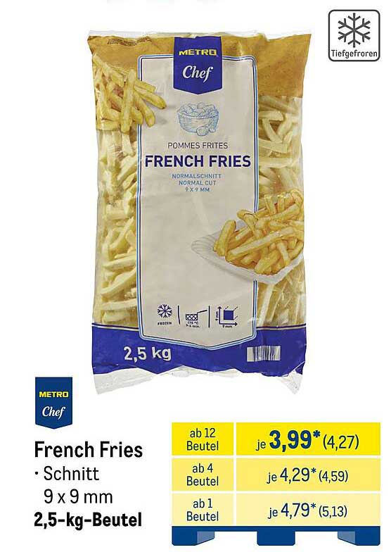 Metro Chef Pommes Frites - 2,5 kg Beutel