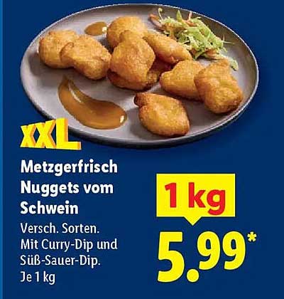 Metzgerfrisch Nuggets vom Schwein - 1 kg für nur 5,99 €