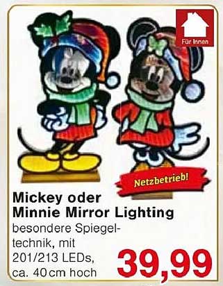 Mickey oder Minnie Mirror Lighting