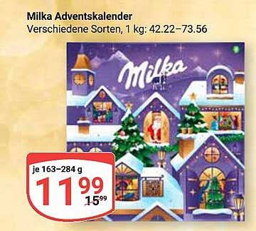 Milka Adventskalender - Verschiedene Sorten
