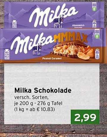 Milka Schokolade, verschiedene Sorten, 200 g - 276 g Tafel