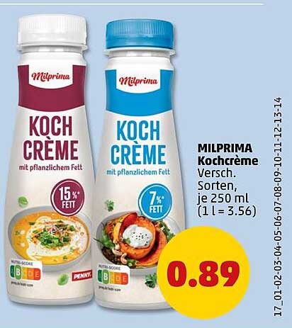 MILPRIMA Kochcreme, 250 ml - Vielfalt für Ihre Küche