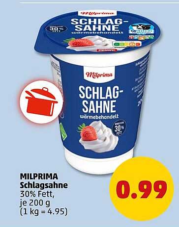MILPRIMA Schlag-Sahne 30% Fett, je 200 g