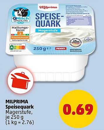 MILPRIMA Speisequark Magerstufe, je 250 g