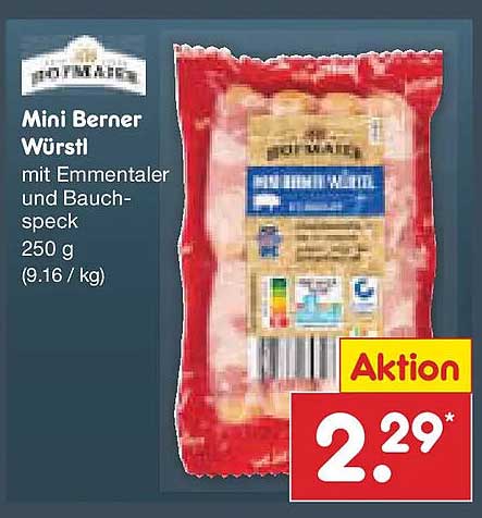 Mini Berner Würstl mit Emmentaler und Bauspeck 250 g