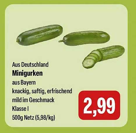 Minigurken aus Deutschland - frisch und knackig