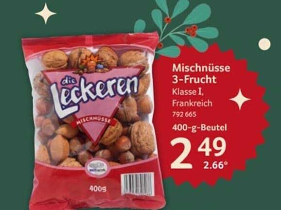 Mischnüsse 3-Frucht 400-g-Beutel