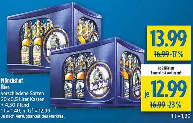 Mönchshof Bier – 20 x 0,5 Liter Kasten