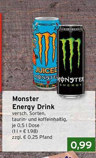 Monster Energy Drink, verschiedene Sorten