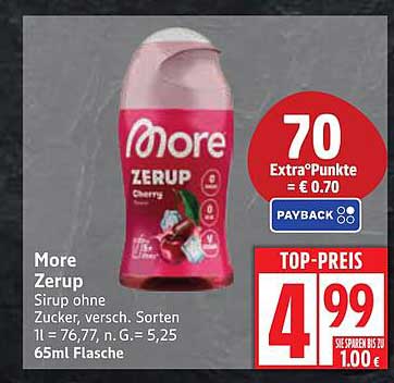 More Zerup Sirup ohne Zucker, verschiedene Sorten 65ml Flasche