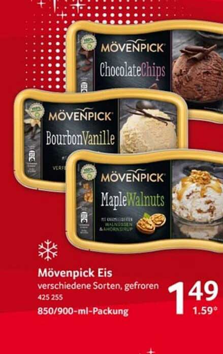 Mövenpick Eis – verschiedene Sorten, gefroren