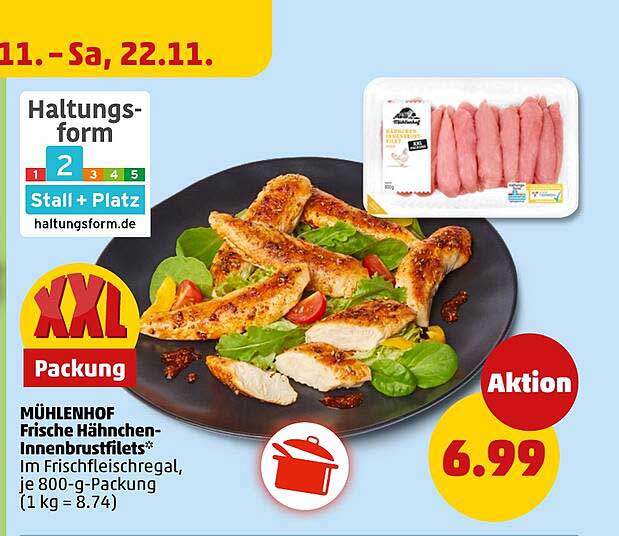 MÜHLENHOF Frische Hähnchen-Innenbrustfilets – XXL Packung