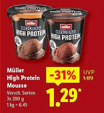 Müller High Protein Mousse - Verschiedene Sorten