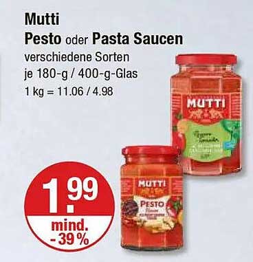 Mutti Pesto oder Pasta Saucen - Verschiedene Sorten