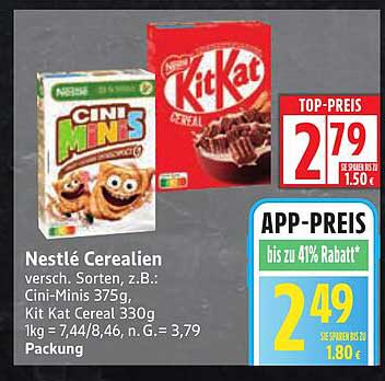 Nestlé Cerealien: Cini Minis und Kit Kat Cereal