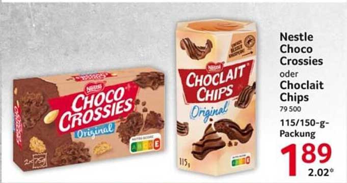 Nestle Choco Crossies oder Chocolait Chips 115/150-g-Packung