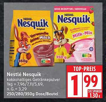 Nestlé Nesquik kakaohaltiges Getränkepulver