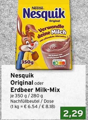 Nestlé Nesquik Original oder Erdbeer Milk-Mix je 350 g / 280 g