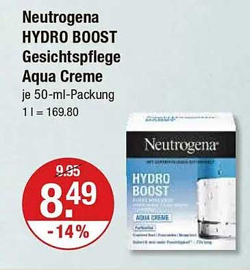 Neutrogena HYDRO BOOST Gesichts-pflege Aqua Creme 50 ml
