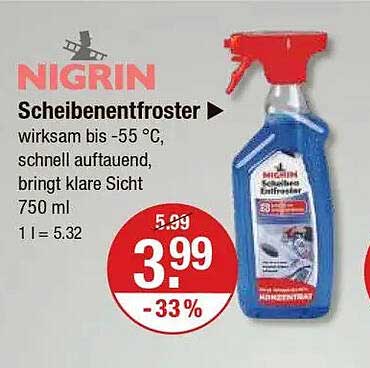 Nigrin Scheibenenteiser 750 ml - Jetzt im Angebot!