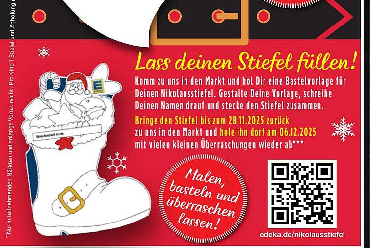 Nikolausstiefel Bastelvorlage – Lass deinen Stiefel füllen!