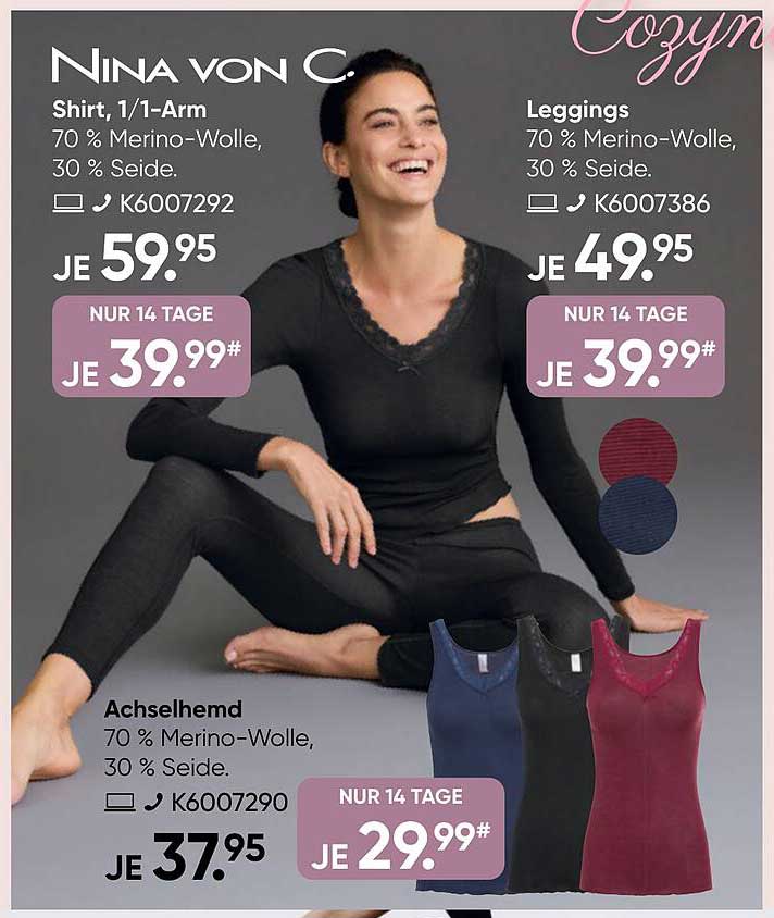 Nina von C. Shirt, 1/1-Arm und Leggings mit Merino-Wolle