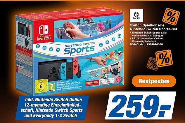 Nintendo Switch Sports-Set inkl. 12-monatiger Mitgliedschaft