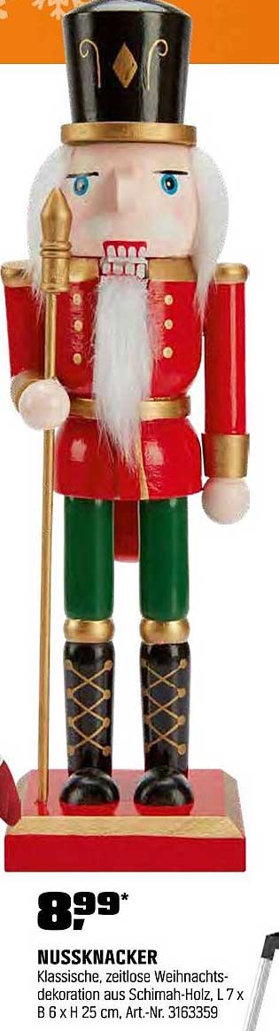 Nussknacker - klassische, zeitlose Weihnachtsdekoration aus Schima-Holz