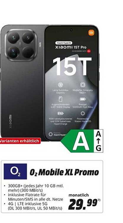 O2 Mobile XL Promo mit dem Xiaomi 15T Pro