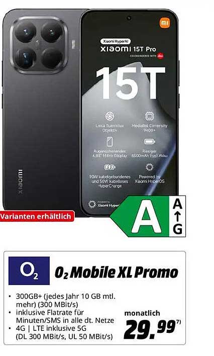 O2 Mobile XL Promo mit dem Xiaomi 15T Pro
