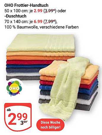 OHO Frottier-Handtuch – Farbenfrohe Vielfalt für Ihr Bad