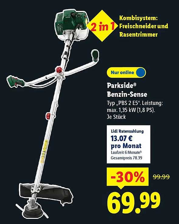 Parkside® Benzin-Sense Typ „PBS 2 E5“ – Ideal für Ihren Garten