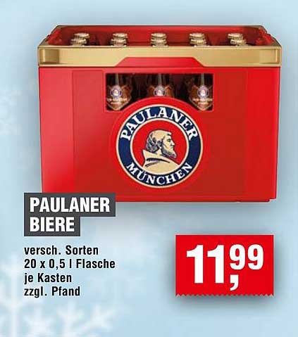 PAULANER Biere 20 x 0,5 l Flasche je Kasten