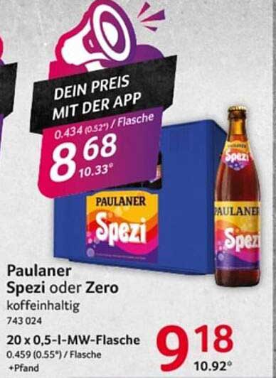 Paulaner Spezi oder Zero - 20er Pack