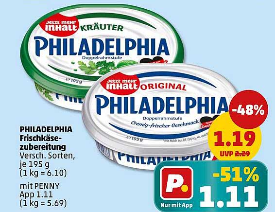 PHILADELPHIA Frischkäsezubereitung 195 g