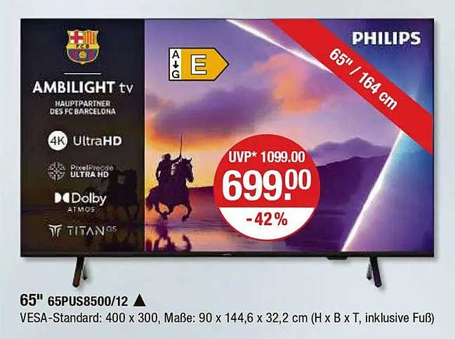 Philips Ambilight 65" 65PUS8500/12 – 4K Ultra HD Fernseher