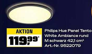Philips Hue Panel Tento White Ambiance rund M schwarz 42,1 cm
