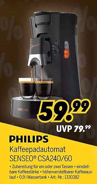 PHILIPS Kaffeepadautomat SENSEO® CSA240/60