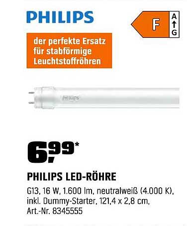 PHILIPS LED-RÖHRE - der perfekte Ersatz für stabförmige Leuchtstoffröhren