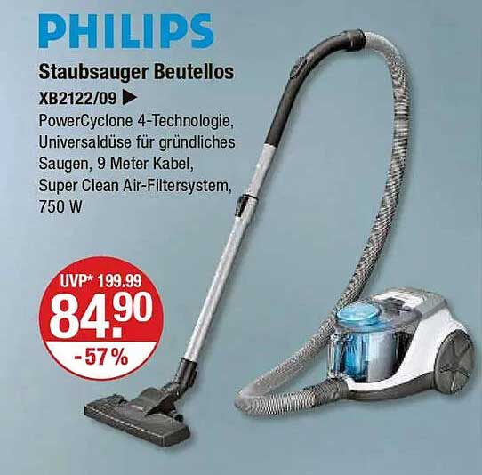 PHILIPS Staubsauger Beutellos XB2122/09