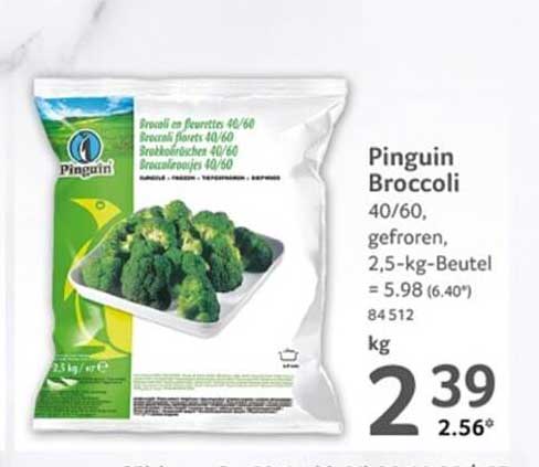 Pinguin Broccoli 40/60, gefroren - 2,5-kg-Beutel