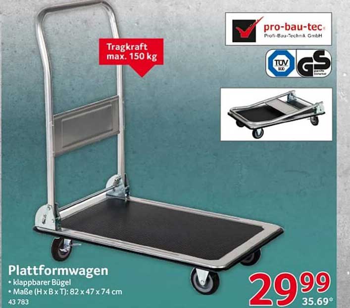 Plattformwagen mit klappbarem Bügel