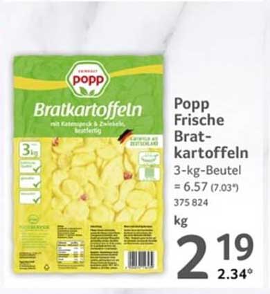 Popp Frische Bratkartoffeln 3-kg-Beutel