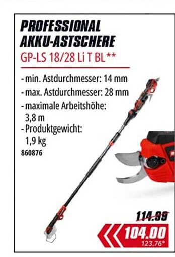 PROFESSIONAL AKKU-ASTSCHERE GP-LS 18/28 Li T BL **