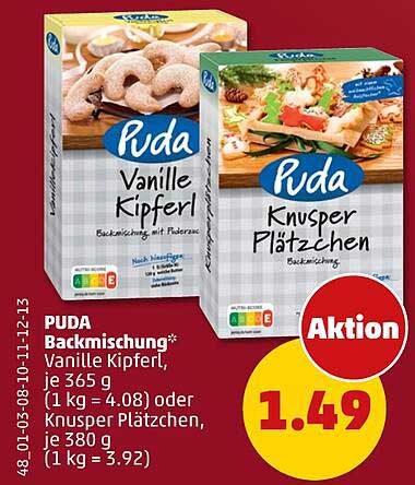 PUDA Backmischung: Vanille Kipferl und Knusper Plätzchen